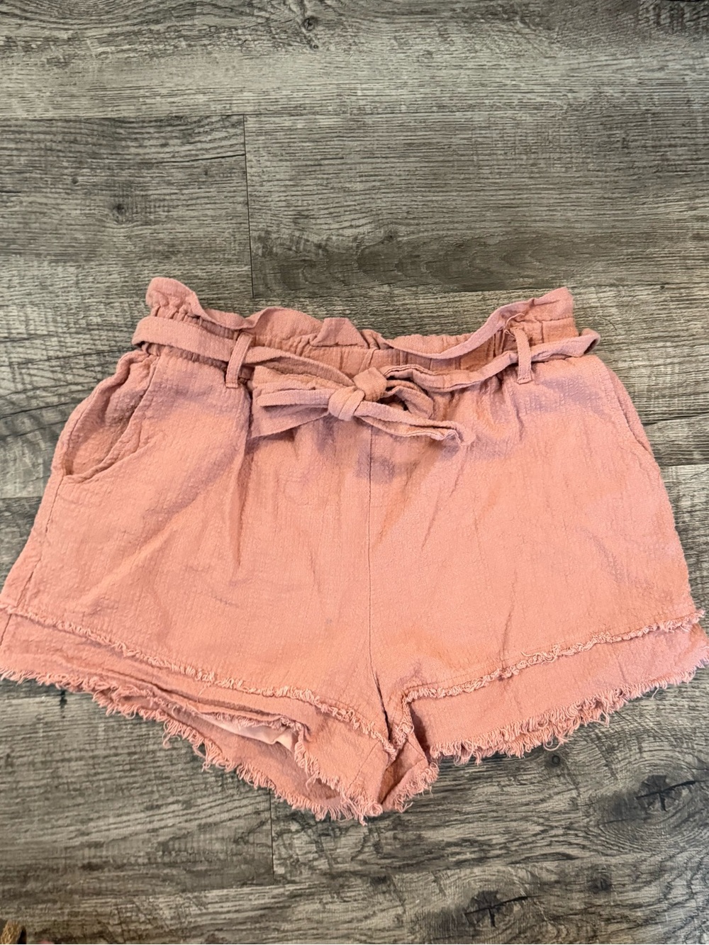 Blush Boutique High-Waist Mauve Paperbag Shorts with Belt